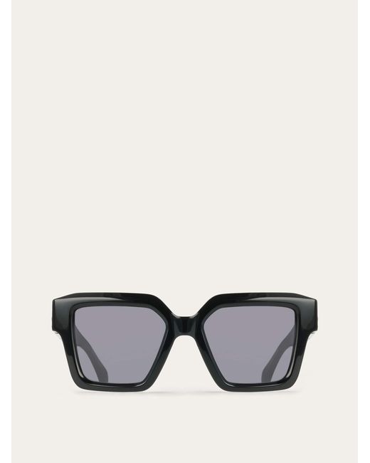 Ferragamo Black Rectangular Frame Sunglasses