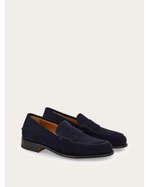 Ferragamo Blue Tramezza Penny Loafer for men