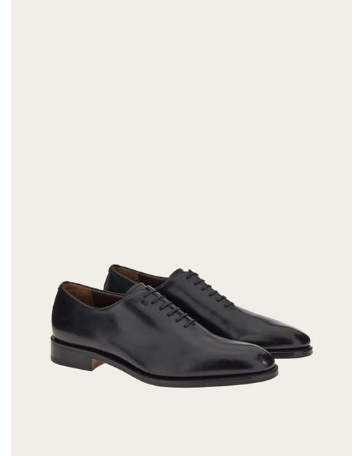 Ferragamo Black Angiolo Lace-up Leather Dress Shoes for men