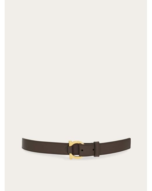 Ferragamo White Gancini Belt for men