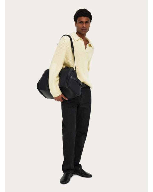 Ferragamo Black Foldable Weekend Bag for men
