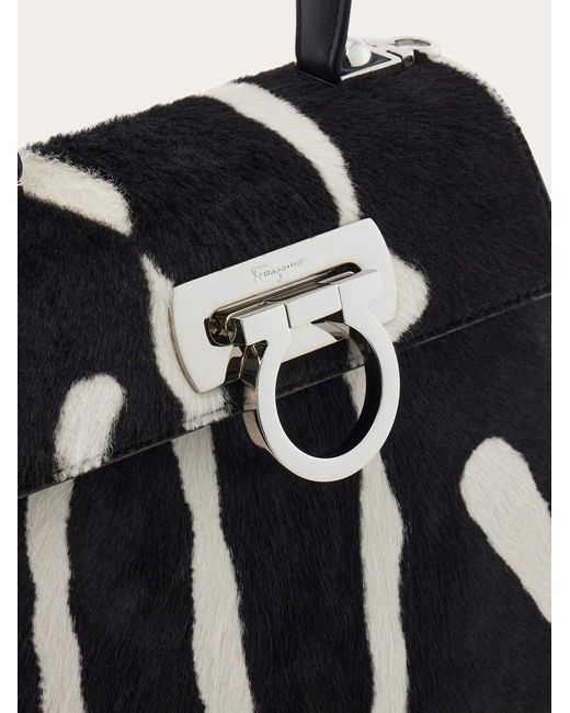 Ferragamo Black Iconic Top Handle (S)