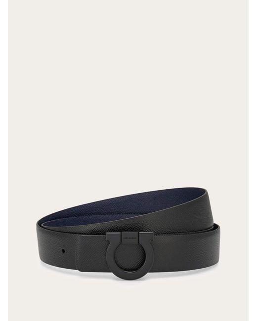 Ferragamo White Fixed Reversible Belt for men