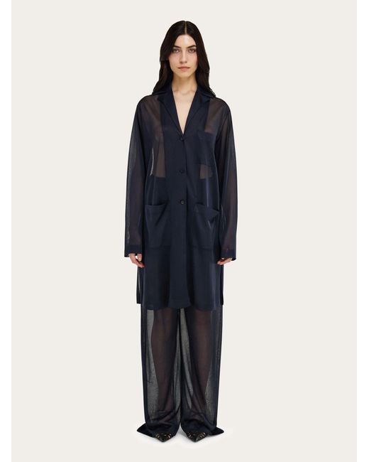 Ferragamo Blue Jersey Duster