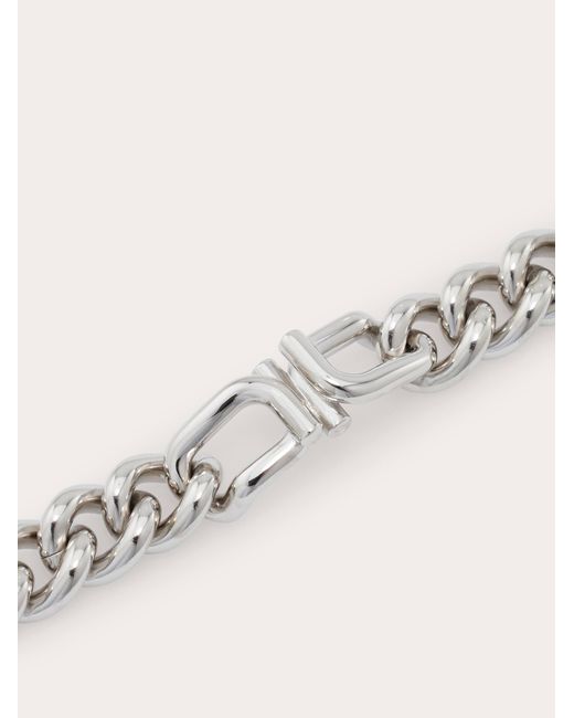 Ferragamo White Gancini Chain Bracelet for men