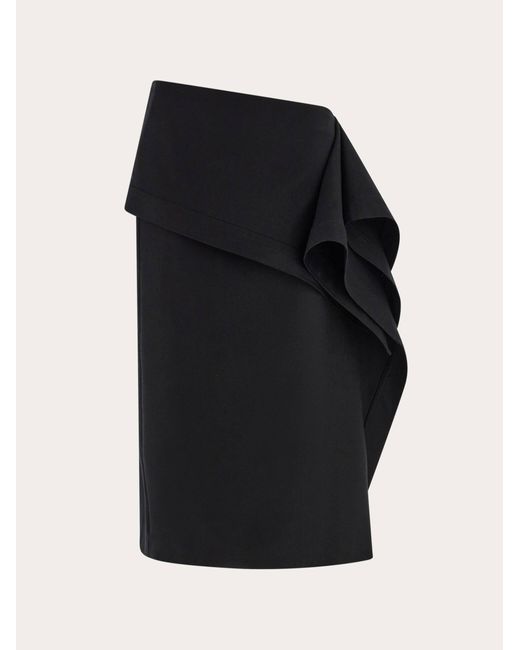 Mujer Falda Asimétrica Con Faldón Negro Ferragamo de color Black