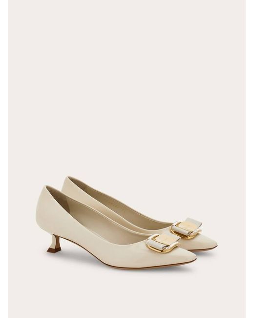 Ferragamo Natural New Vara Plate Low Heel Pump .5