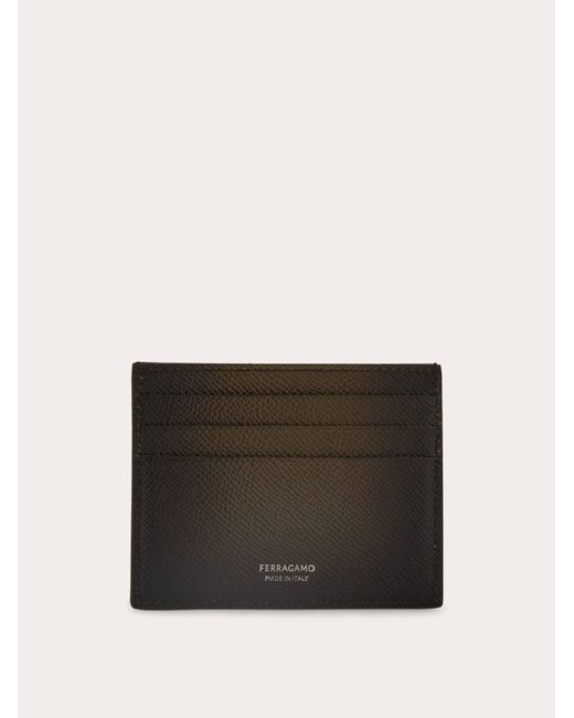 Ferragamo Green Micro Gancini Credit Card Holder for men
