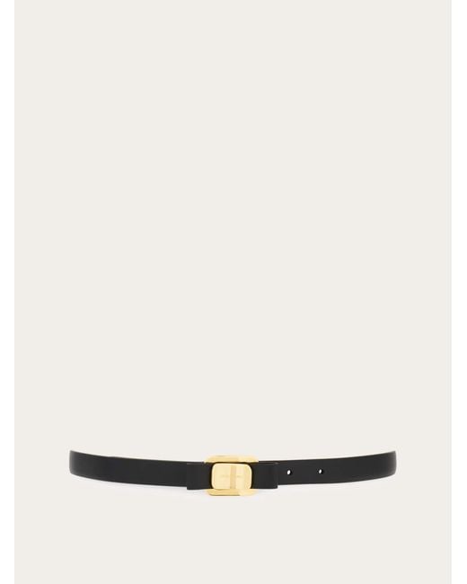 Ferragamo Natural New Vara Plate Belt