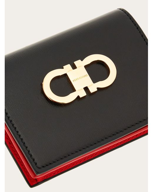 Ferragamo Black Gancini Compact Wallet