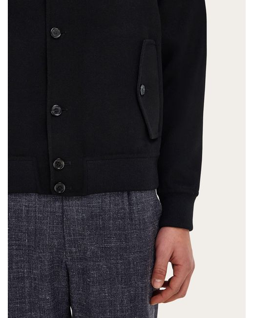 Ferragamo Black Wool And Cashmere Blouson for men