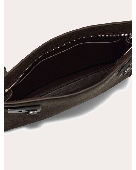 Ferragamo Black Pouch With Hug Buckle for men