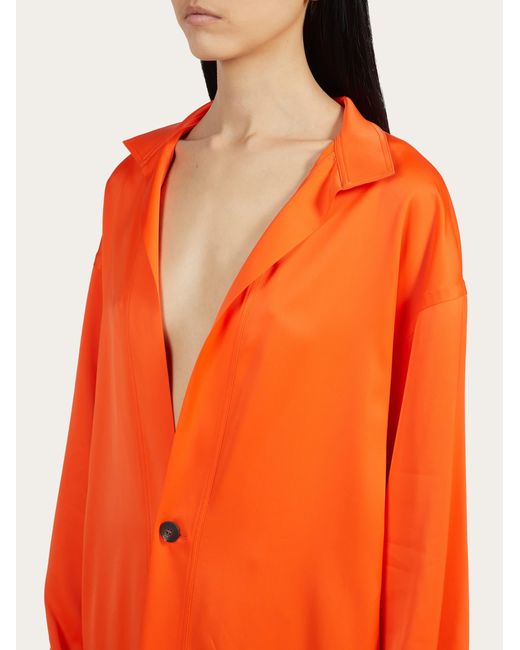 Ferragamo Orange Viscose Shirt Dress