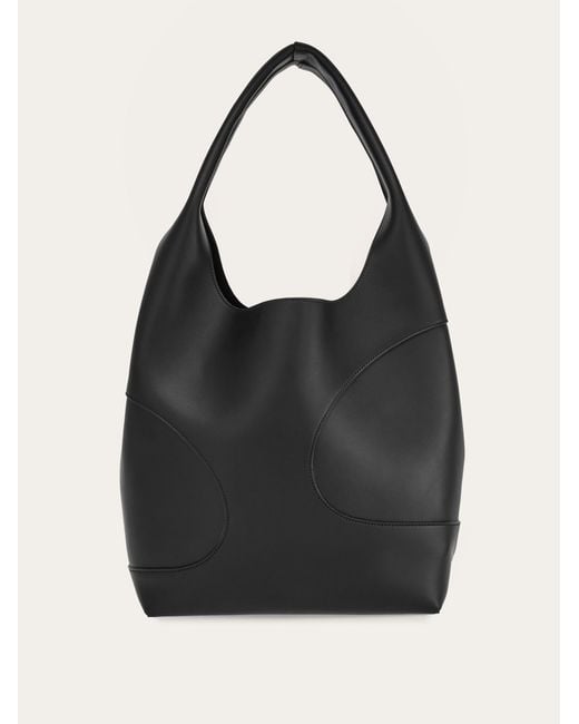 Ferragamo Black Hobo Bag With Cut-out Detailing