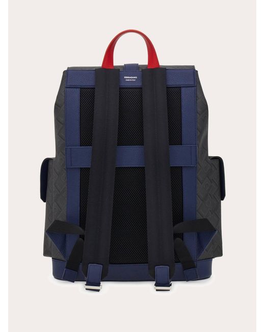 Ferragamo Blue Dual-Pocket Backpack for men