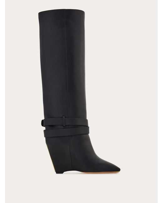 Mujer Botas Con Cuña Negro Talla .5 Ferragamo de color Black