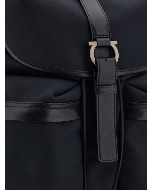 Ferragamo Blue Canvas Backpack for men