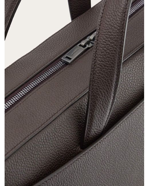 Ferragamo Black Briefcase With Hug Buckle (M) for men