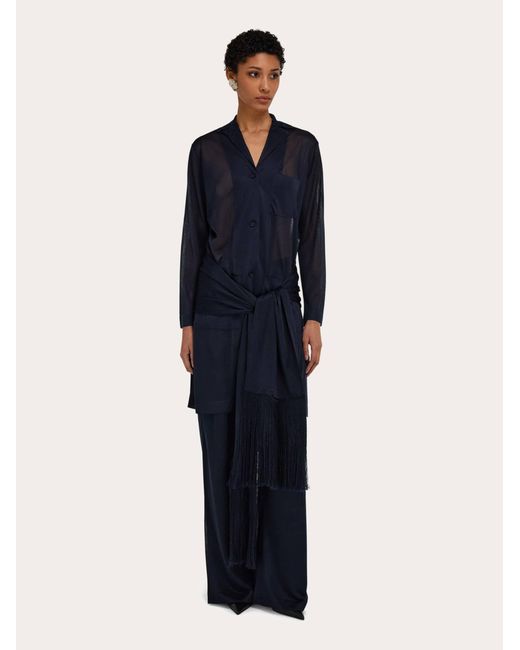 Ferragamo Blue Jersey Duster