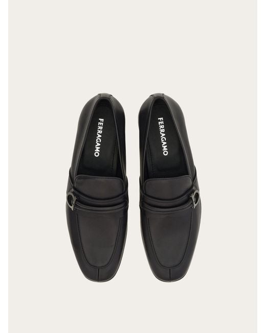 Ferragamo White Gancini Ornament Moccasin for men