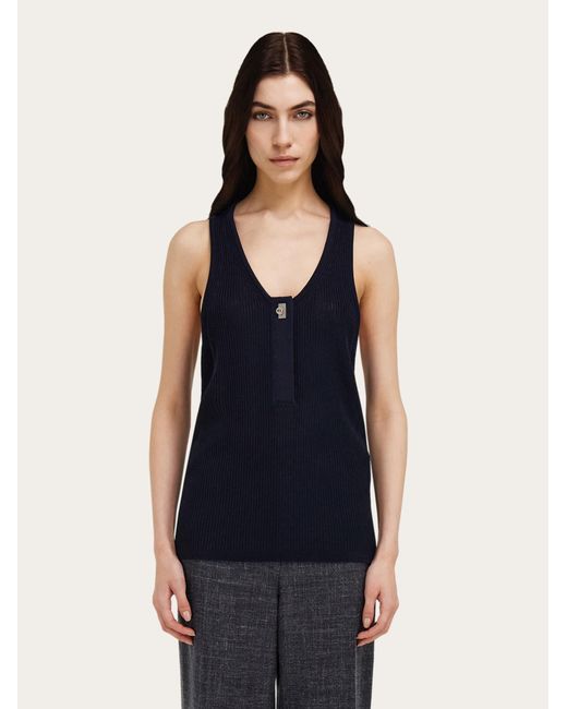 Ferragamo Blue Knitted Top