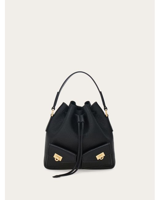 Ferragamo Blue Multipocket Bucket Bag