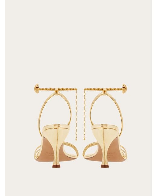 Ferragamo Natural Sandal With Ankle Chain