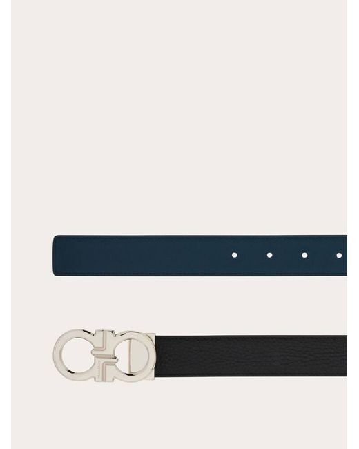 Ferragamo White Reversible And Adjustable Gancini Belt for men