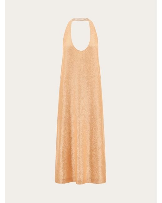 Ferragamo White Sequin Embellished Dress