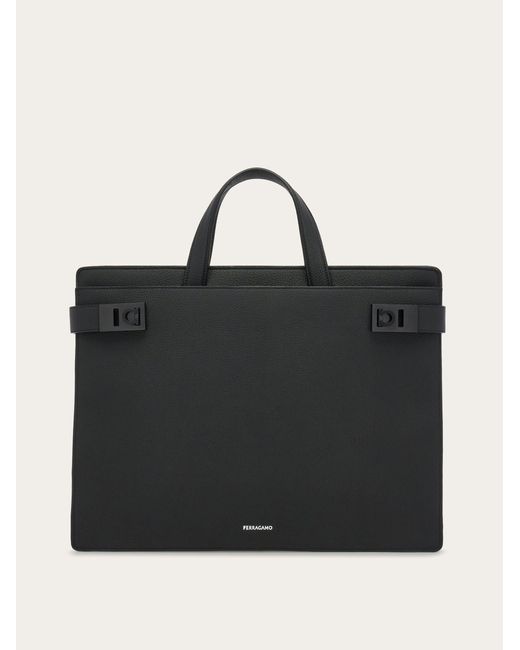 Ferragamo Herren Businesstasche mit Gancini-Schließen in Black für Herren