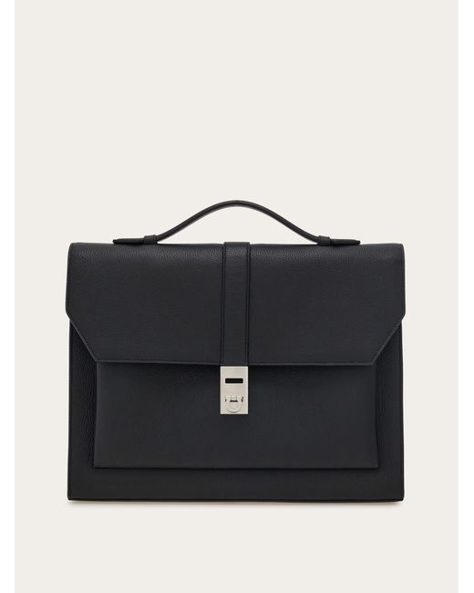 Uomo Briefcase Fibbia Hug di Ferragamo in Black da Uomo