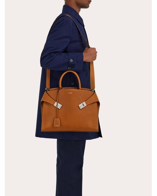 Ferragamo Brown Hug Briefcase for men