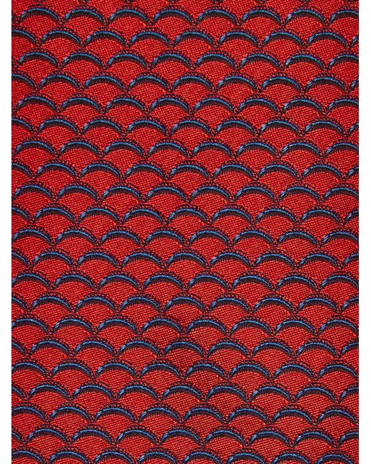 Ferragamo Red Archi Print Silk Tie for men