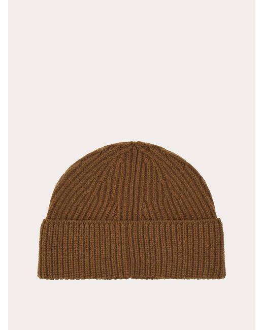Ferragamo Brown Knitted Beanie for men
