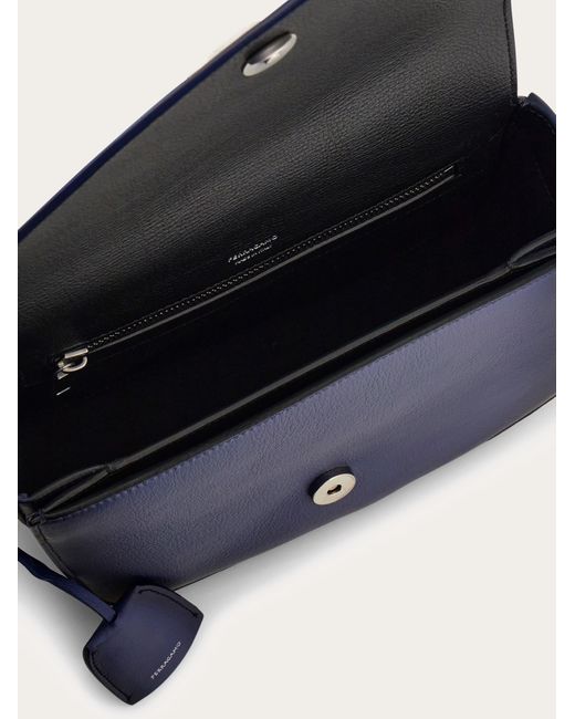 Ferragamo Blue Fiamma Messenger Bag (S) for men