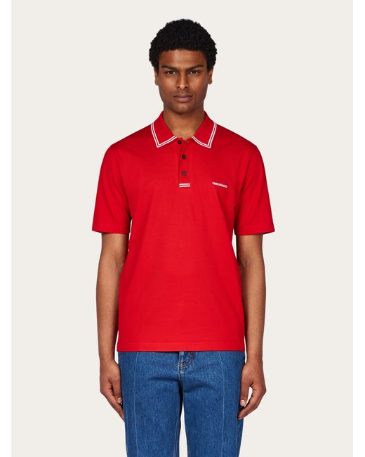 Ferragamo Red Polo for men
