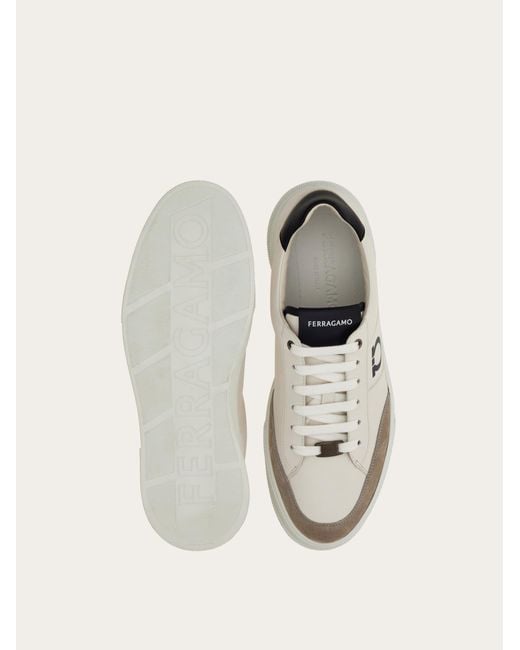 Hombre Sneakers Bajas Con Gancini Gris Talla Ferragamo de hombre de color Natural