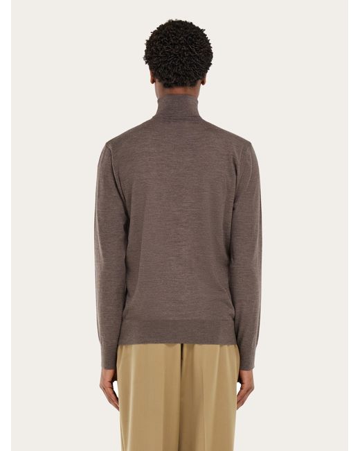 Ferragamo Brown High Neck Pullover for men
