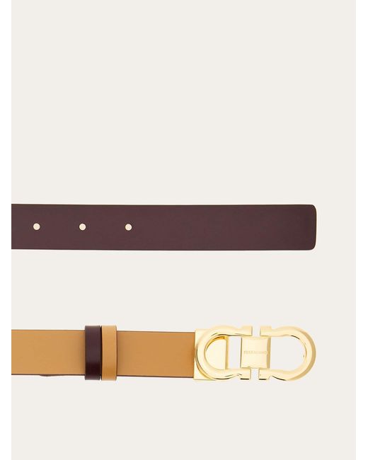 Ferragamo Natural Reversible And Adjustable Gancini Belt