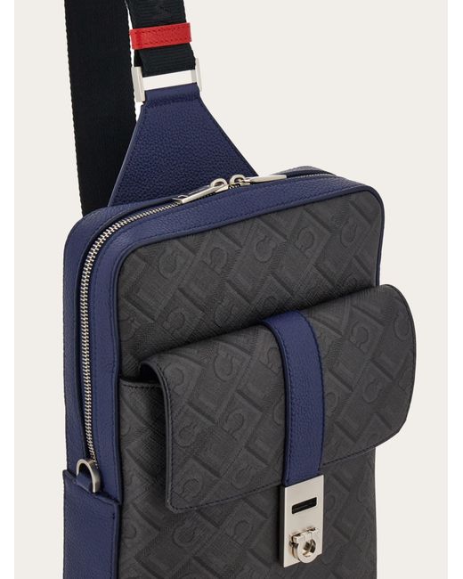 Ferragamo Blue Single-Strap Backpack for men