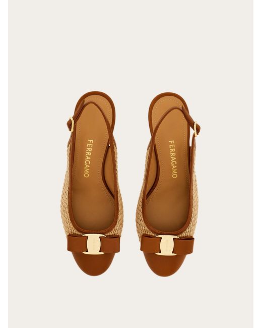 Ferragamo Natural Vara Bow Slingback