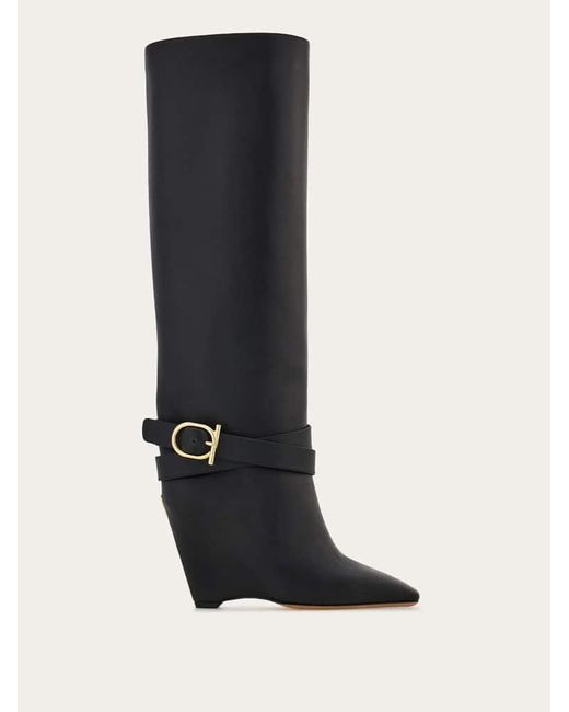 Mujer Botas Con Cuña Negro Talla .5 Ferragamo de color Black
