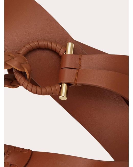 Ferragamo Brown Covered Gancini Fixed Belt