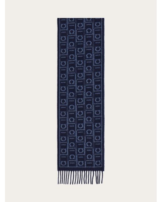 Uomo Sciarpa Monogram di Ferragamo in Blue da Uomo