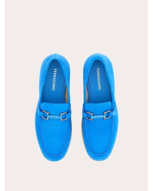 Ferragamo Herren Salopper Loafer Mit Gancini-Ornament Größe in Blue für Herren