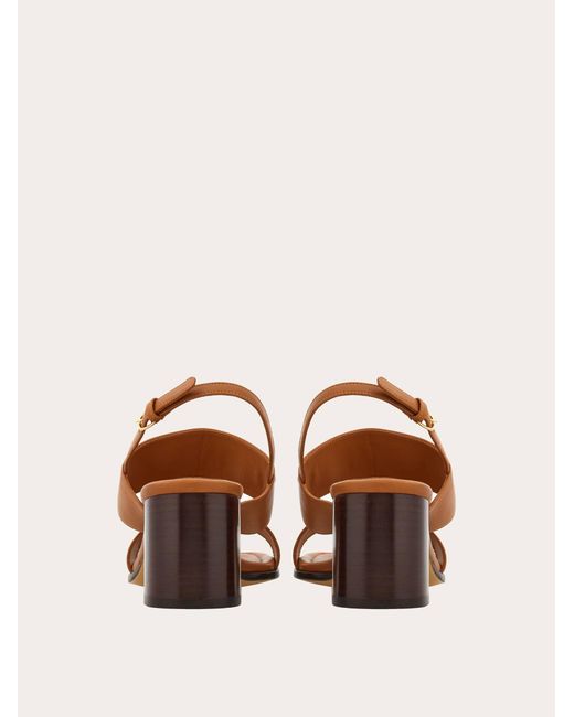 Ferragamo Natural Sandal With Gancini Ornament