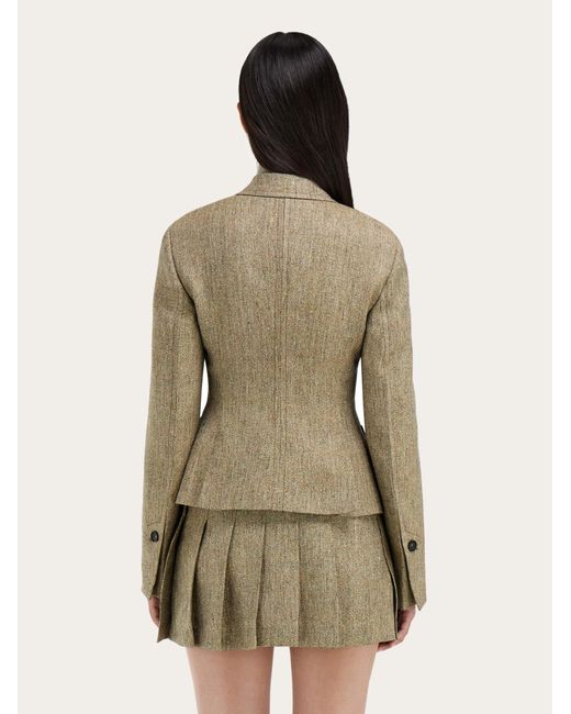 Ferragamo Natural Single Breasted Blazer