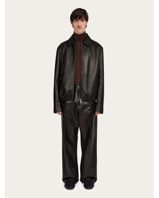 Ferragamo Black Deerskin Blouson for men