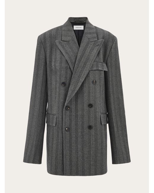 Uomo Blazer Doppio Petto di Ferragamo in Gray da Uomo