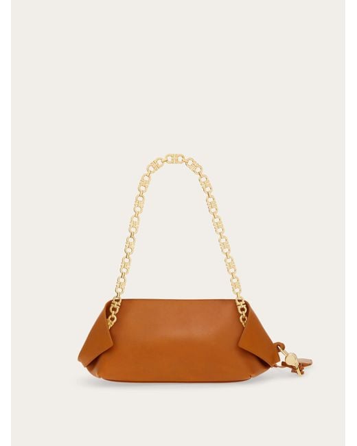Donna Borsa A Spalla (S) di Ferragamo in Natural